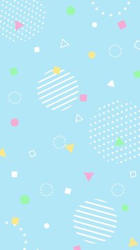 Cute pop background with pastel-colored geometric patterns