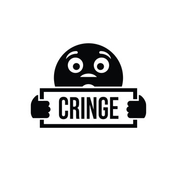 A black cartoonish face displays a cringe expression holding a sign with the same word high quality