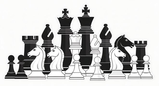 Chess Pieces Arrayed for Strategic Gameplay.