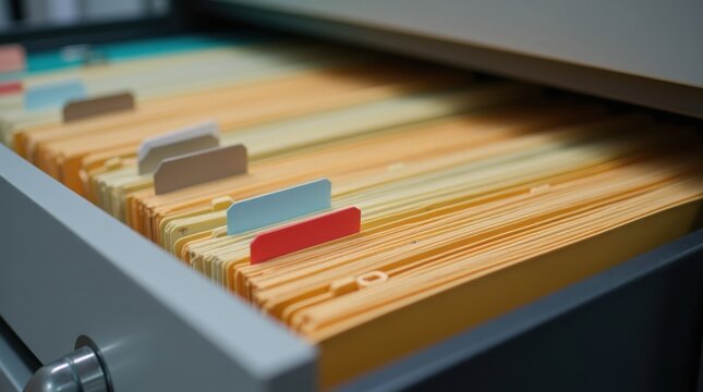 Carpetas de archivos con etiquetas de pesta&ntilde;as variadas