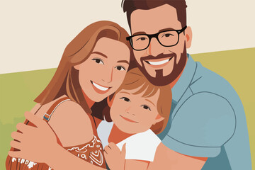 Obraz premium Family enjoys time together outdoors with smiles and joy on a sunny day