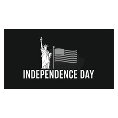 Black flag with statue of liberty and 'independence day' text © RASHEDA
