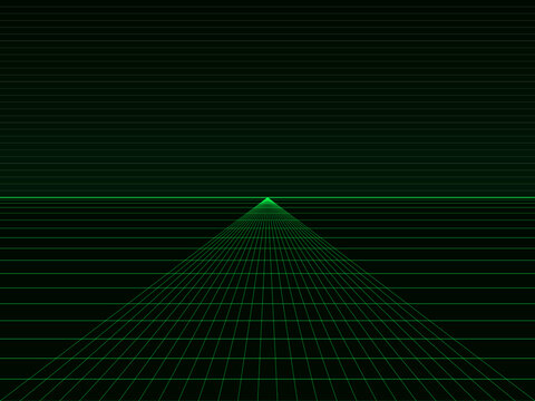 Retrowave Glowing Grid Landscape Cyberpunk Futuristic Wallpaper