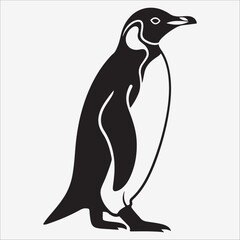 Obraz premium penguin silhouette vector illustration on white background
