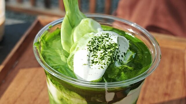 Matcha soft cream. Smooth and creamy.