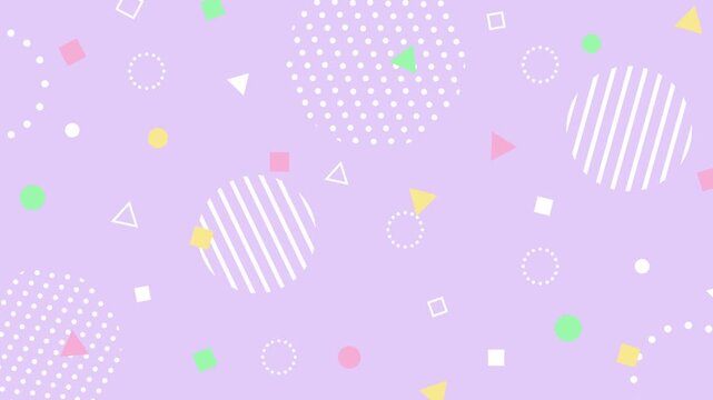 Cute pop background with pastel-colored geometric patterns