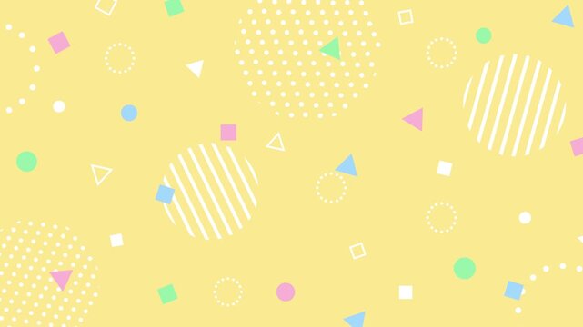 Cute pop background with pastel-colored geometric patterns