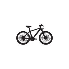 Fototapeta premium Bicycle side view silhouette vector white background