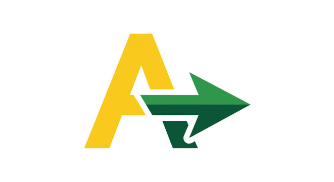 Yellow Letter A with Green Arrow Forward Movement