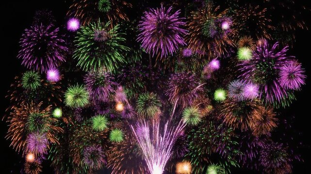 打ち上げ花火（背景黒）