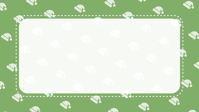 Seamless Christmas Animation of White Santa Hats on Green Background
