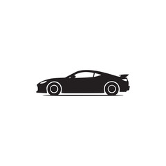 Fototapeta premium Modern sports car silhouette side view vector white background.