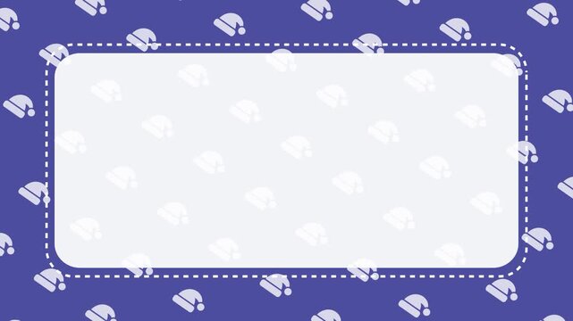 Blue Christmas Santa Hat Pattern Animation Loop with Copy Space