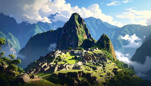 Majestic Machu Picchu - Ancient Inca Citadel in Peru.