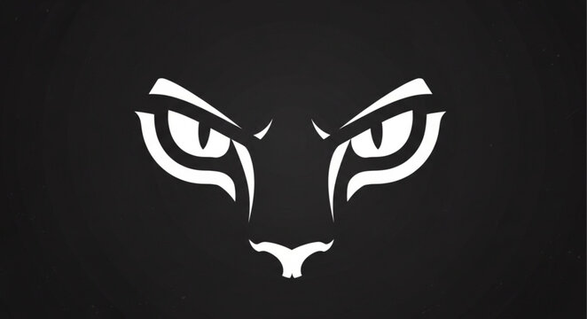 Panther Face Closeup Graphic Design.