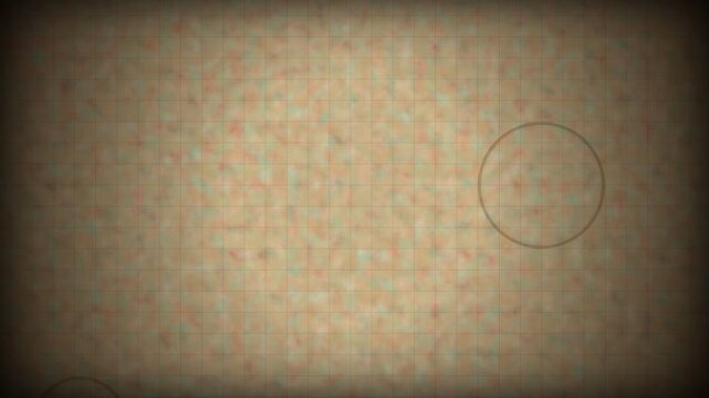 Vintage 4K kraft paper background loop with stop-motion stains, checkered diary grid, and dramatic shadows. Perfect aged notebook sheet template for historical and aesthetic projects.