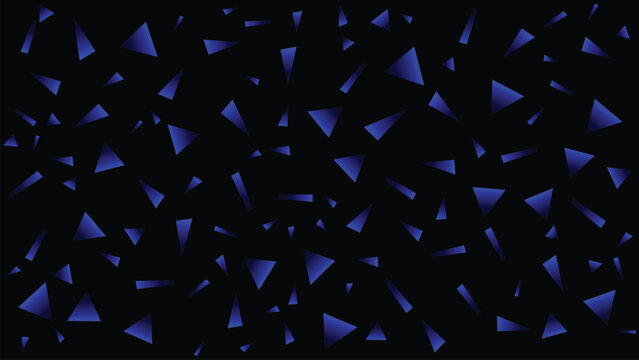 Blue triangle fragments on black canvas
