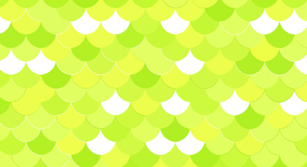 Abstract Green Scales Pattern Background, Vibrant Yellow and White. © mus