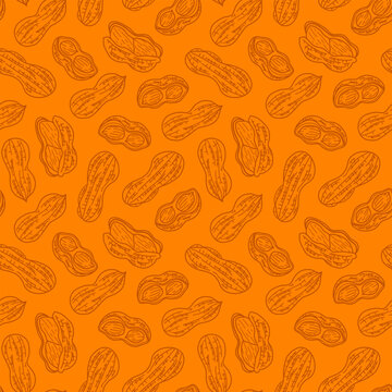 doodle peanut seamless pattern background. doodle peanuts pattern for packaging.
