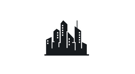 Fototapeta premium Abstract illustration depicting a minimalist cityscape or urban skyline silhouette design