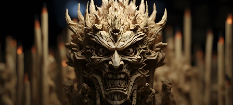 ziz demon shaped matchstick carving,generative AI