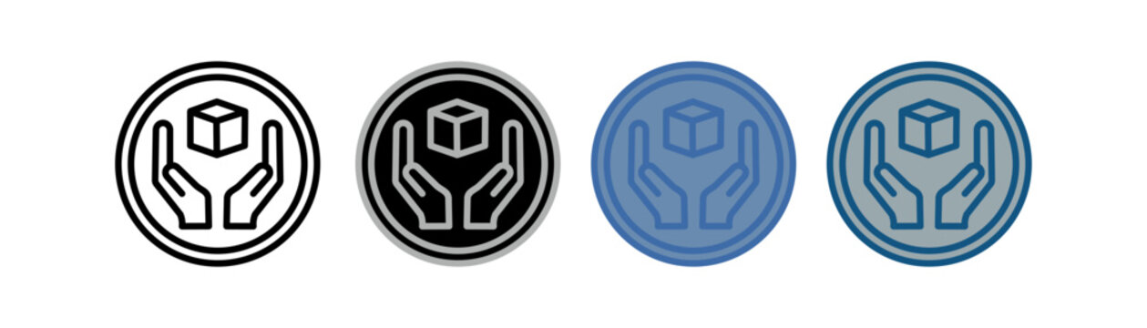 
handling icon set multiple style collection with two-handed and box design