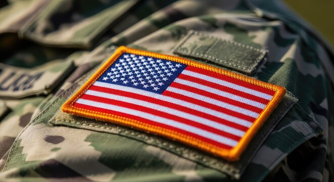 American flag patch on military uniform a symbol of patriotism and service