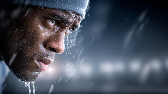 Focused athlete training in challenging conditions for optimal performance