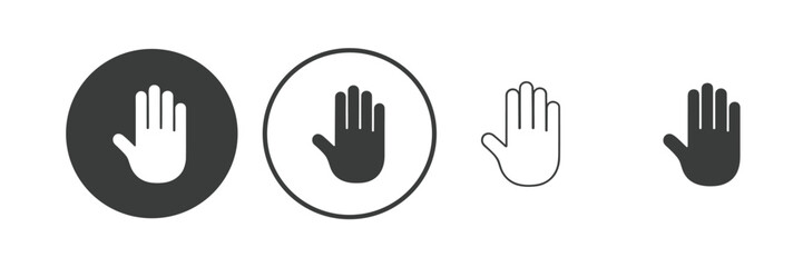 Obraz premium Hand Stop Sign Icons Set symbol
