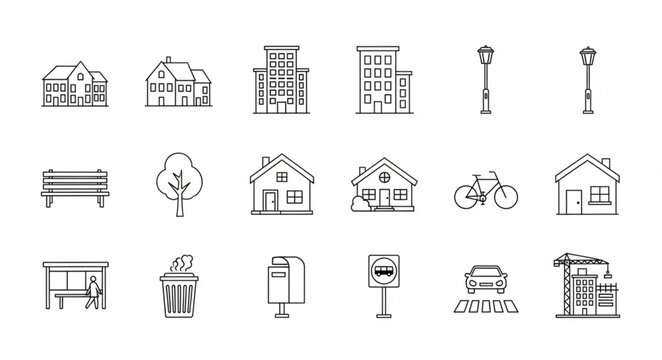 Various House And Building Icons.