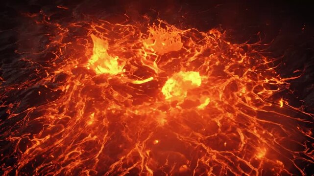 Molten Flow: An awe-inspiring view of molten lava, showcasing its fiery, dynamic movement. A visceral display of earth's raw energy.