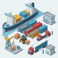 Naklejka premium Logistics and transportation industry operations.