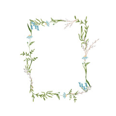 Fototapeta premium Watercolor spring floral bouquet set with cute bunny and wildflowers, Easter clipart collection in soft pastel style on a transparent background