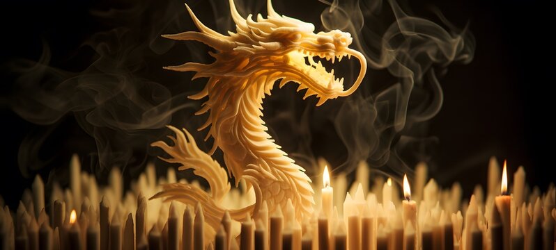 Hydra dragon shaped matchstick carving,generative AI