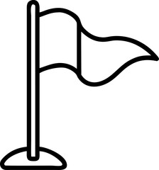 Football outline vector icon of corner flag, symbol of field, match and sport rules. © Dmytro