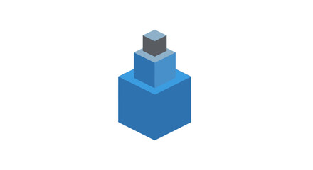 Obraz premium Isometric Stacked Blocks Design Symbolizing Growth and Stable Foundation on an Isolated White Background