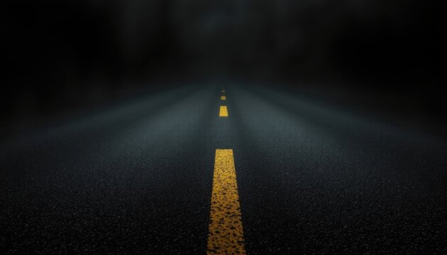 The Endless Journey A Dark Road Leading Towards an Unknown Future or Presentation Backdrop
