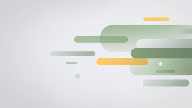 Minimalist geometric eco-tech background with capsule shapes and soft layers.