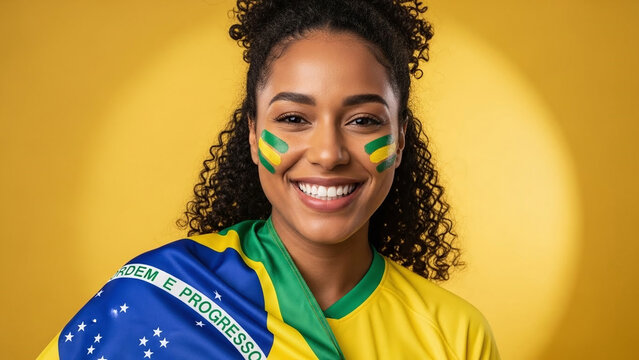 A Brazilian wearing a green and yellow shirt, seeking victory in the World Cup. Penta fifth title