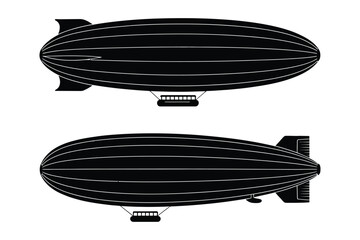 Two zeppelins airship vector illustration © Sadek