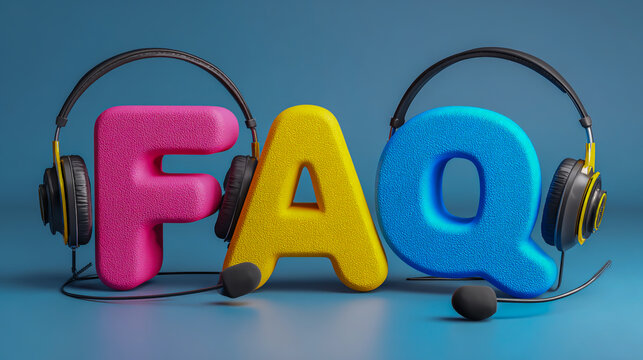 Customer support and FAQ vector concept with headset and chat bubbles