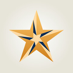 Obraz premium Modern geometric star icon with dynamic arrow shape for business branding, flat vector isolated.