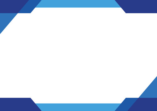 Desain templat sertifikat bisnis dengan dekorasi bingkai batas geometrik biru