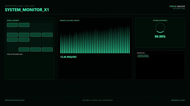 System Monitor Dashboard Data Center Network Status Report.