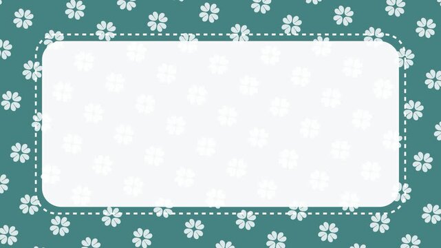 Blue Floral Pattern Motion Graphic with Central Text Copy Space