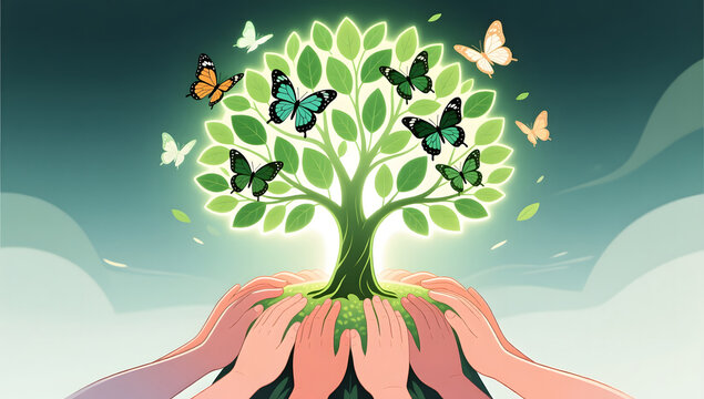 Public welfare poster for organ donation symbolizing selfless love and continuation of life