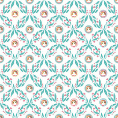 Fototapeta premium Illustration of a cat's head pattern. Can be used for various graphic design purposes such as posters, banners, digital designs and others