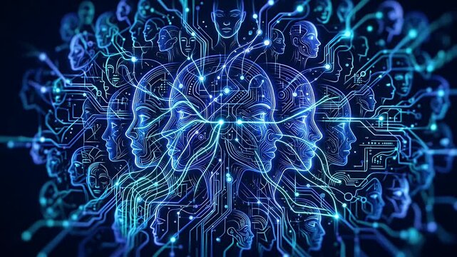 Artificial Intelligence Neural Network Connectivity with Glowing Profiles