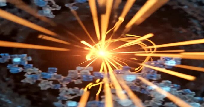 Abstract Orange Light Explosion Animation.