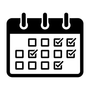 Calendar Icon With Checkmarks For Planning Schedule Organization And Time Management Task List Concept